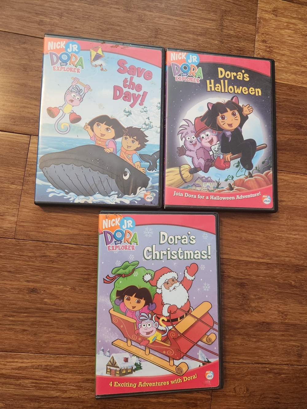 Dora the Explorer DVD Bundle Christmas Halloween Save The Day Kids Spanish Movie